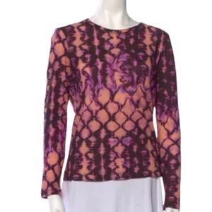 Ulla Johnson Abstract Long Sleeve Cotton Tshirt